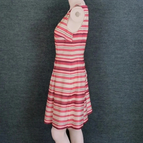 Ann Taylor Striped Pleated Fit & Flare Dress NWT - Picture 4 of 11